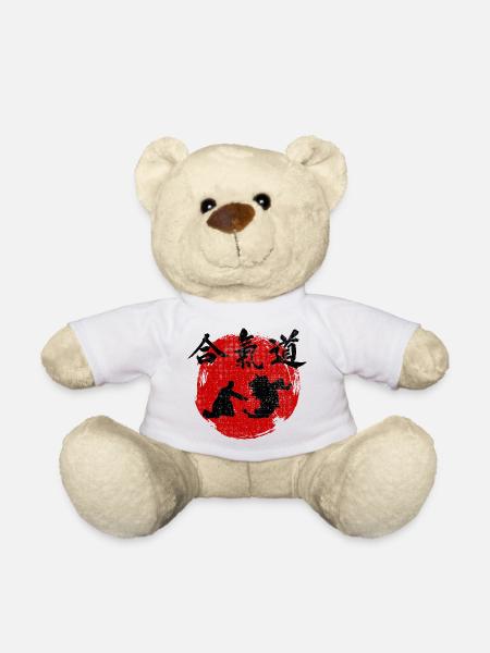 Japanische Aikido-Kunst in Silhouette - Teddy - Weiß