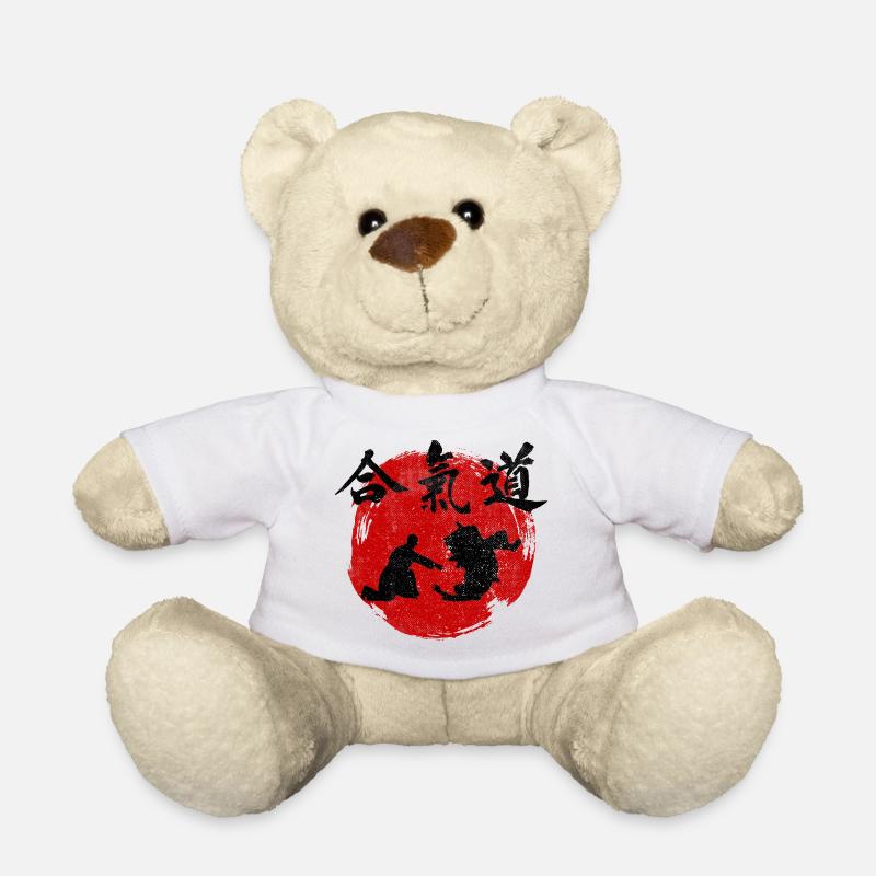 Japanische Aikido-Kunst in Silhouette - Teddy - Weiß