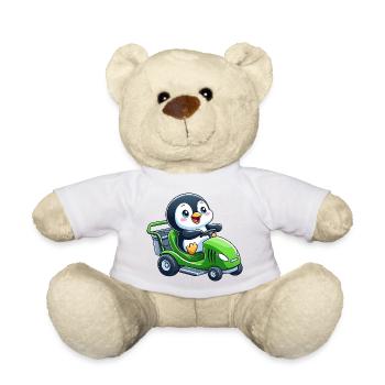 Cute Penguin Lawn Mower Horticulture - Teddy Bear - white - Front