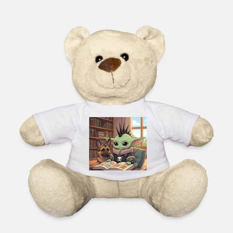 Fantasievolles Mythos mit Grimoire - Teddy - Weiß