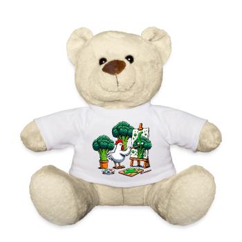 Hühnerfarben Brokkoli Meisterwerk - Teddy - Weiß - Vorne