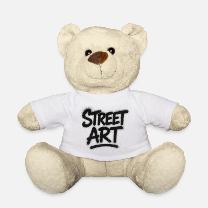 Street Art Spray Graffiti - Teddy - Weiß