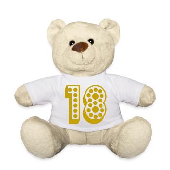 18. 18 JAHRE ALT. 18-JÄHRIGES JUBILÄUM. 18. GEBURTSTAG. - Teddy - Weiß - Vorne
