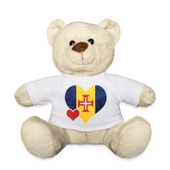 Herz mit litauischer Flagge und Kreuz - Teddy - Weiß - Vorne