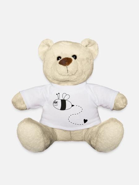 Bee with heart - Teddy Bear - white