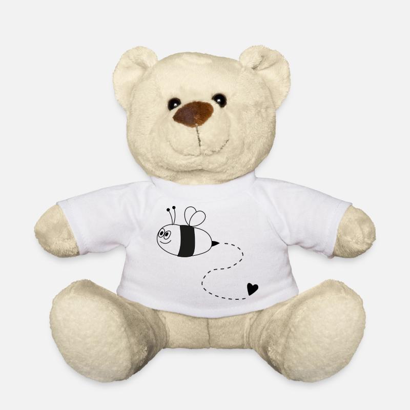 Biene mit Herz - Teddy - Weiß