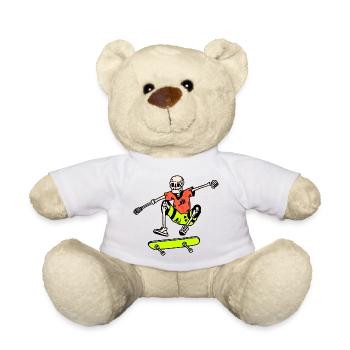 Neon Skate-Skelett – Ollie Retro 90er - Teddy - Weiß - Vorne