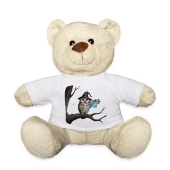 Magic owl with witch hat and magic bottle - Teddy Bear - white - Front