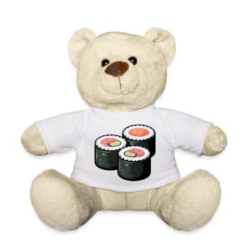Sushi Roll Cute Food Lover - Teddy Bear - white - Front