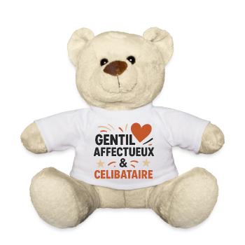 Friendly Message Design for Singles - Teddy Bear - white - Front