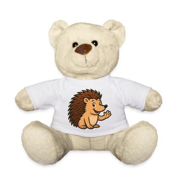Hérisson mignon avec un visage heureux - Nounours - blanc - Devant