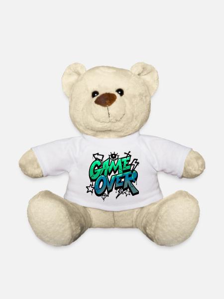 Game Over Neon Graffiti Design - Teddy Bear - white