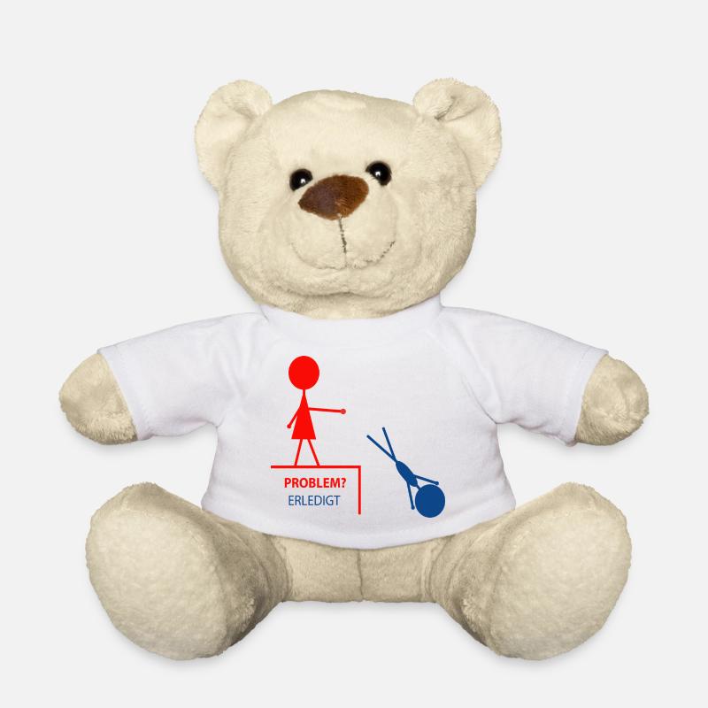 Funny saying – problem? Done! - Teddy Bear - white