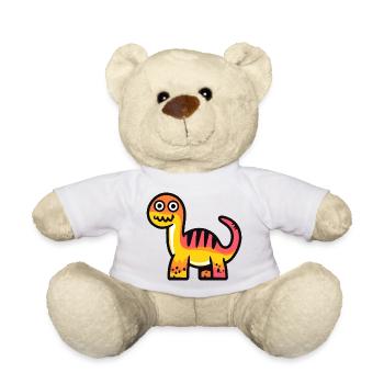 Dinosaur brontosaurus Halloween Funny - Teddy Bear - white - Front
