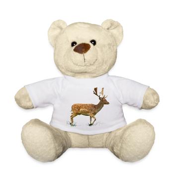 Deer in the grass forest - Teddy Bear - white - Front