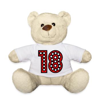 18. 18 JAHRE ALT. 18-JÄHRIGES JUBILÄUM. 18. GEBURTSTAG. - Teddy - Weiß - Vorne