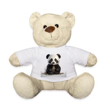Cuddly panda baby on pebble path - Teddy Bear - white - Front