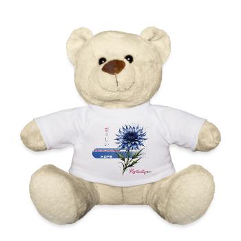 Blaue Blüte Hoffnung - Teddy - Weiß - Vorne