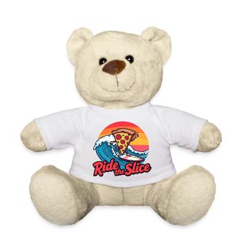 Ride the Slice – Surfing Pizza - Teddy - Weiß - Vorne