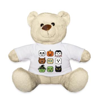 Halloween Building Block Heads Youth Child Halloween - Teddy Bear - white - Front