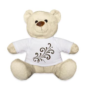 Braune Ornamentblüte Swirl - Teddy - Weiß - Vorne