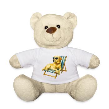 Labrador Hund Sommer Chill Geschenkidee - Teddy - Weiß - Vorne