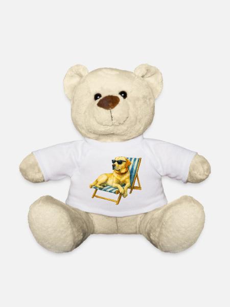 Labrador Hund Sommer Chill Geschenkidee - Teddy - Weiß