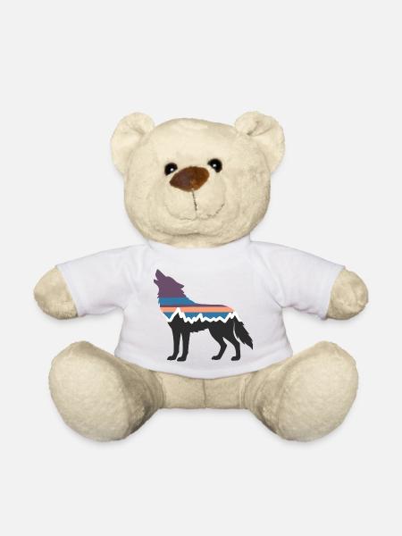 Wolf Hund Berg Landschaft Wald Wandern Silhouette - Teddy - Weiß