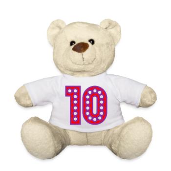 10. 10 YEARS. 10th ANNIVERSARY. 10 YEAR ANNIVERSARY. - Teddy Bear - white - Front