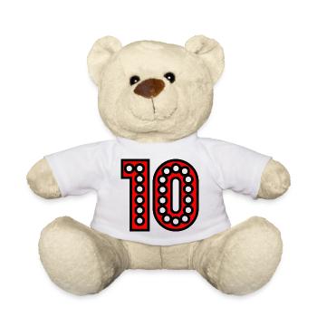 10. 10 YEARS. 10th ANNIVERSARY. 10 YEAR ANNIVERSARY. - Teddy Bear - white - Front