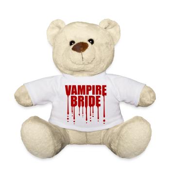 Vampire Bride Bloody Halloween Bachelor Bride Wedding - Teddy Bear - white - Front