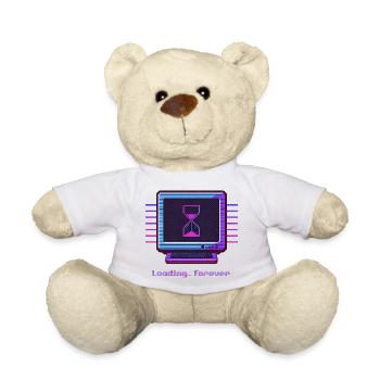Forever Loading Retro PC Neon Design - Teddy Bear - white - Front