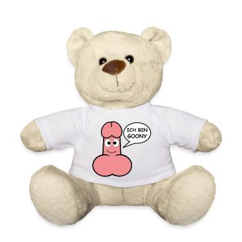 Goony Pink Cartoon Penis Humor - Teddy - Weiß - Vorne