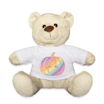 Rainbow pastel pumpkin - Teddy Bear - white - Front
