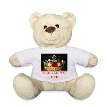 Krone aus bunten Edelsteinen - Teddy - Weiß - Vorne