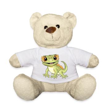 Drôle de gecko souriant - Nounours - blanc - Devant