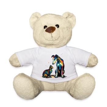 Rencontre colorée des meilleurs amis - Nounours - blanc - Devant