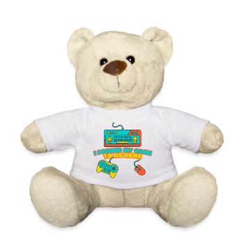 I Paused My Game to Be Here – Funny Gamer Design - Teddy Bear - white - Front