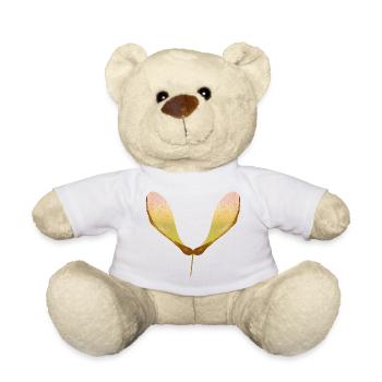 Delicate maple seed – autumnal nature motif - Teddy Bear - white - Front
