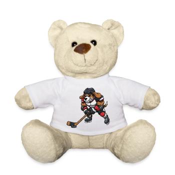 Cool Beagle Chien Joueur de Hockey sur Glace Master Sport - Nounours - blanc - Devant