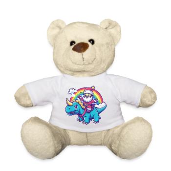 Dinosaurier triceratops Weihnachtsmann - Teddy - Weiß - Vorne