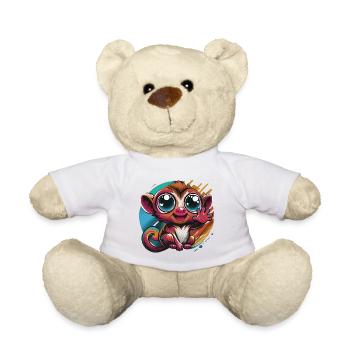 Kunterbunter Chibi Affe - Teddy - Weiß - Vorne