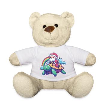 Turtle Santa Claus Christmas - Teddy Bear - white - Front