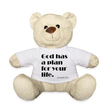 God Has a Plan for Your Life - Gottes Plan - Teddy Bear - white - Front
