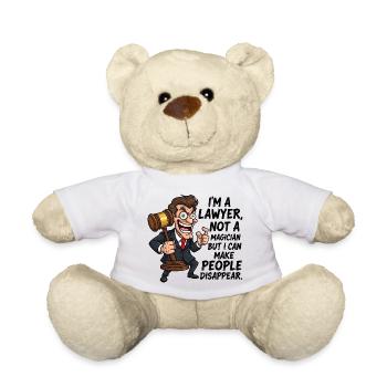 Anwaltskarikatur mit lustigem Spruch - Teddy - Weiß - Vorne
