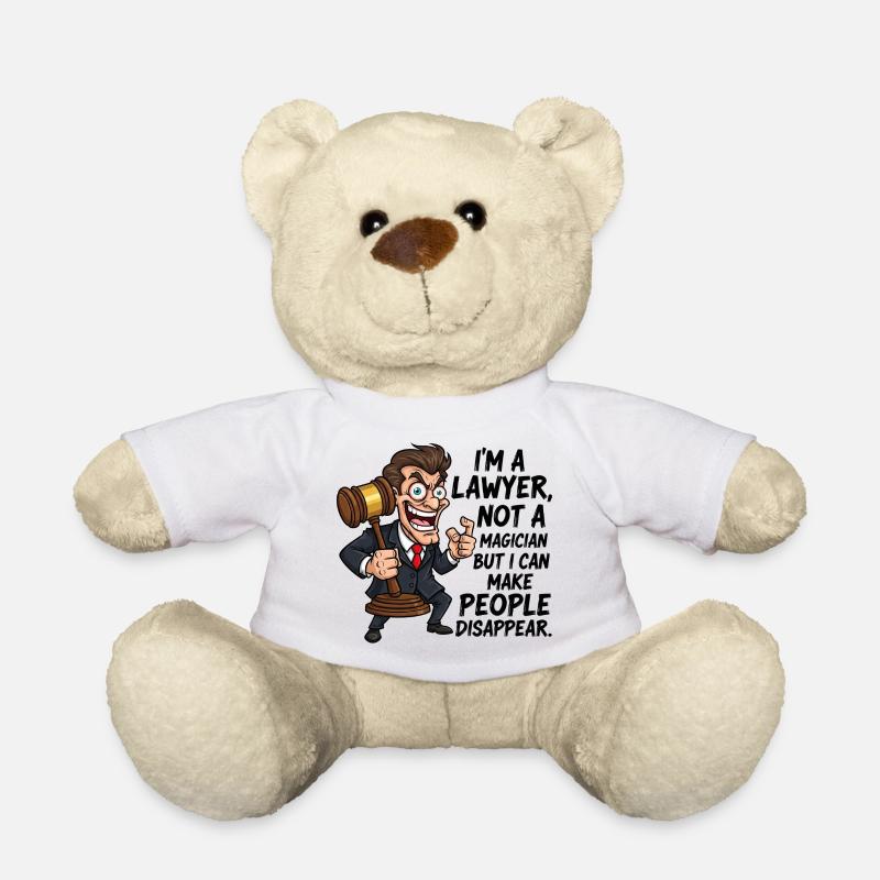 Anwaltskarikatur mit lustigem Spruch - Teddy - Weiß