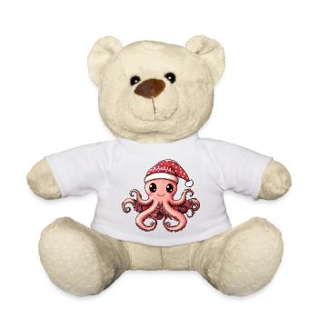 Octopus Christmas - Teddy Bear - white - Front