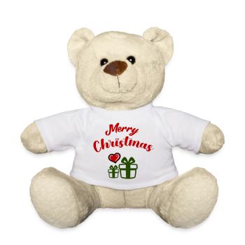 Merry Christmas Gifts - Teddy Bear - white - Front