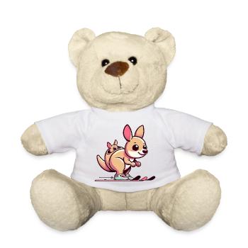 Kangaroo with baby in pouch sweet and cheerful - Teddy Bear - white - Front