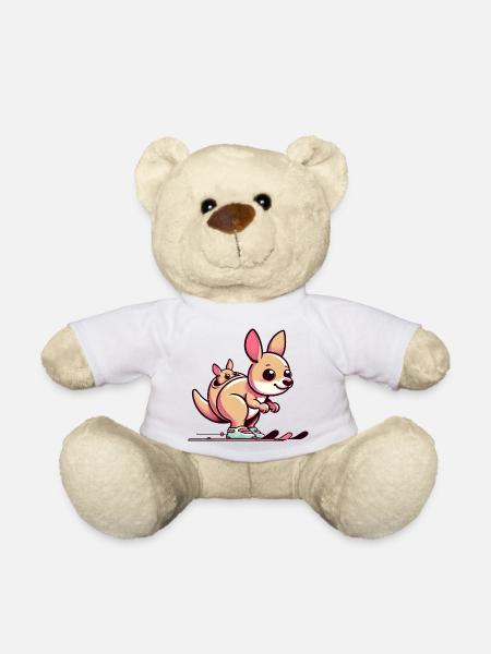 Känguru Mit Baby Im Beutel Süß Und Fröhlich - Teddy - Weiß